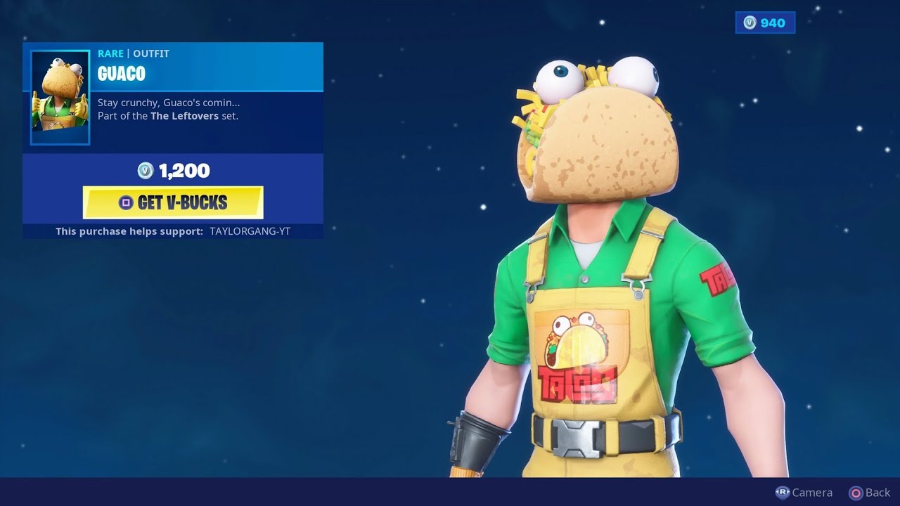 Fortnite Item Shop Update *New* GUACO Skin! TACO TIME Emote!