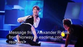 Message From Alexander Rybak Norway To Esctime.com Readers