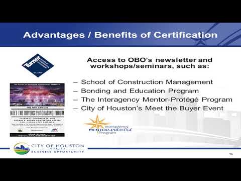 City of Houston OBO Certification Seminar 2020 March