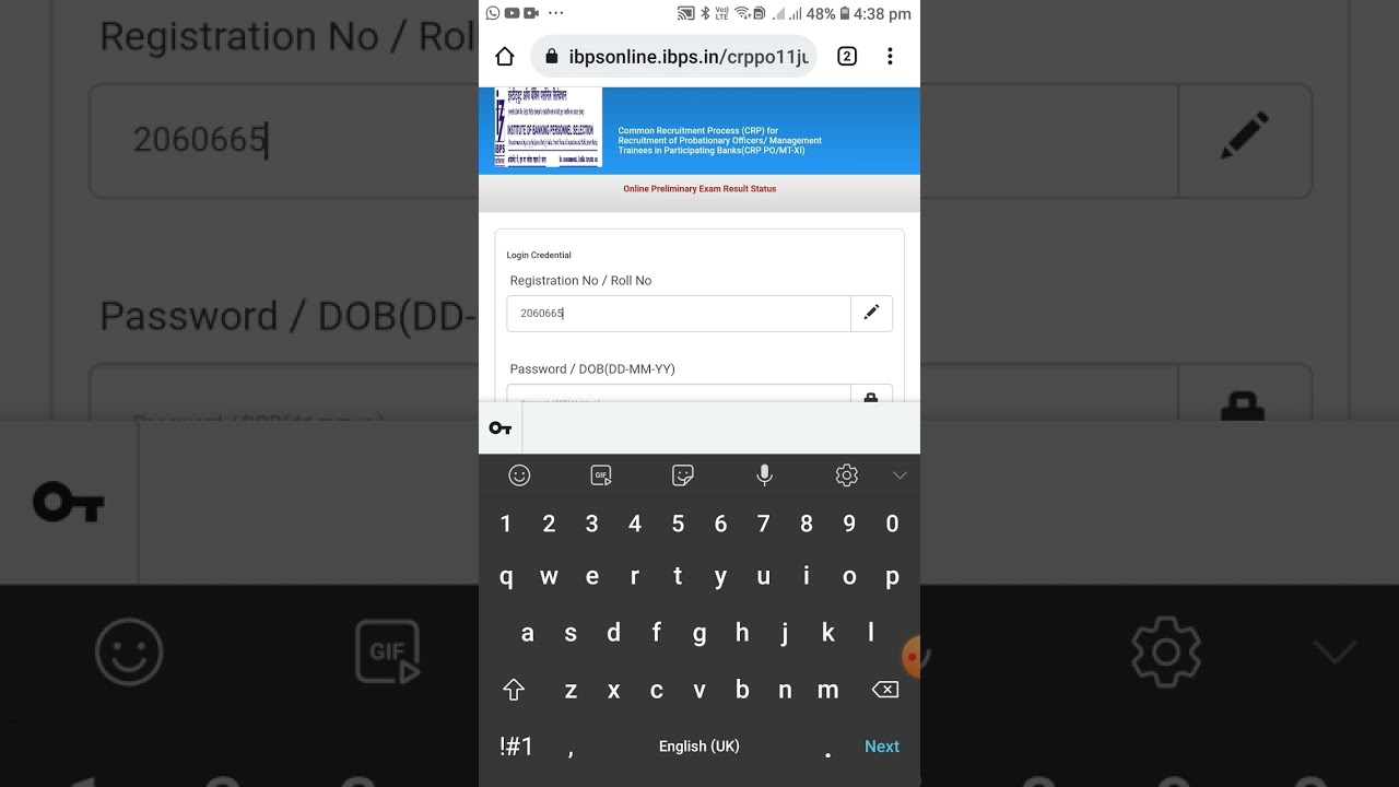 MY IBPS PO PRELIMS RESULT !! 🙀🙀🙀