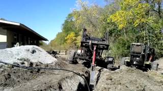 Backhoe time lapse - water line trench