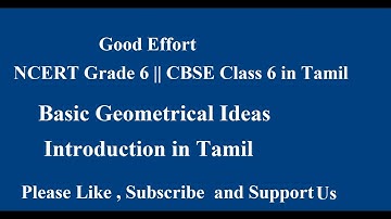 NCERT Grade 6 || CBSE Class 6 - Basic Geometrical Ideas Introduction in Tamil
