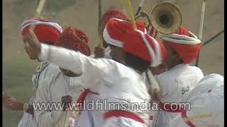 Rajasthani Men Perform Gair Dance, A Folk Dance Of Bhil Community Of Rajasthan