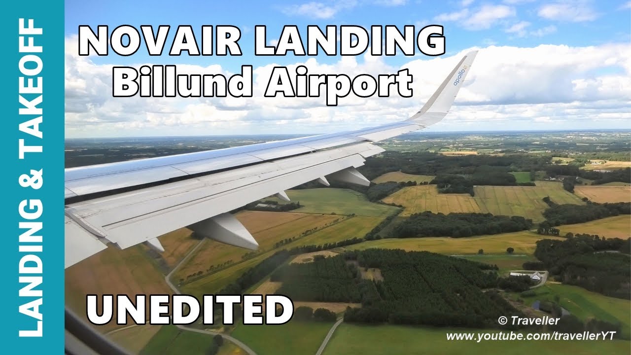 Inflight Novair Airbus A321neo - Landing at Billund Airport in Denmark - Raw Footage