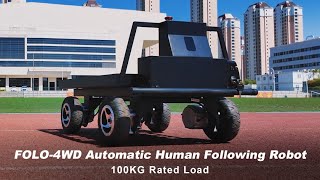 FOLO-4WD Auto Follow Cart | 100KG Load, 360° Rotation, 4WD, Smart Collision Avoidance