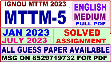 mttm 5 solved assignment 2023 / mttm 5 solved assignment 2022-23 / ignou mttm 5 2023-24