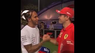 Lewis Hamilton Hugs Sebastian Vettel and congratulate him on his last win [Singapore 2019]