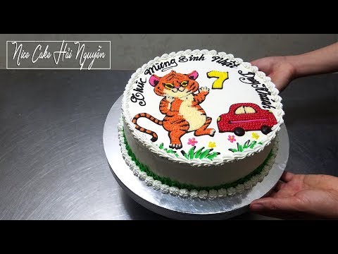 Video Cách Trang Trí Bánh Sinh Nhật Vẽ Hình Hổ Con Cực Đáng... - youtube