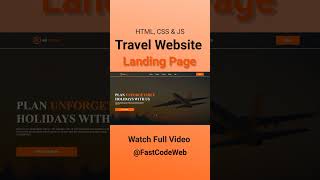 Travel Website Using HTML  CSS | Step by Step Tutorial | Fast Code