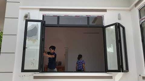 Cửa nhôm XINGFA - cửa sổ mở quay 4 cánh dùng bản lề góc