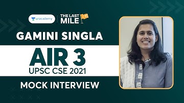 Gamini Singla | AIR 3 | UPSC CSE IAS 2021 Topper Mock Interview | UPSC Topper Rank 3