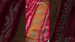 Royal Bandhej Elegance with Handcrafted Zardozi, Gotta Patti &amp; Pearl Work 👑💖  #shorts #trending