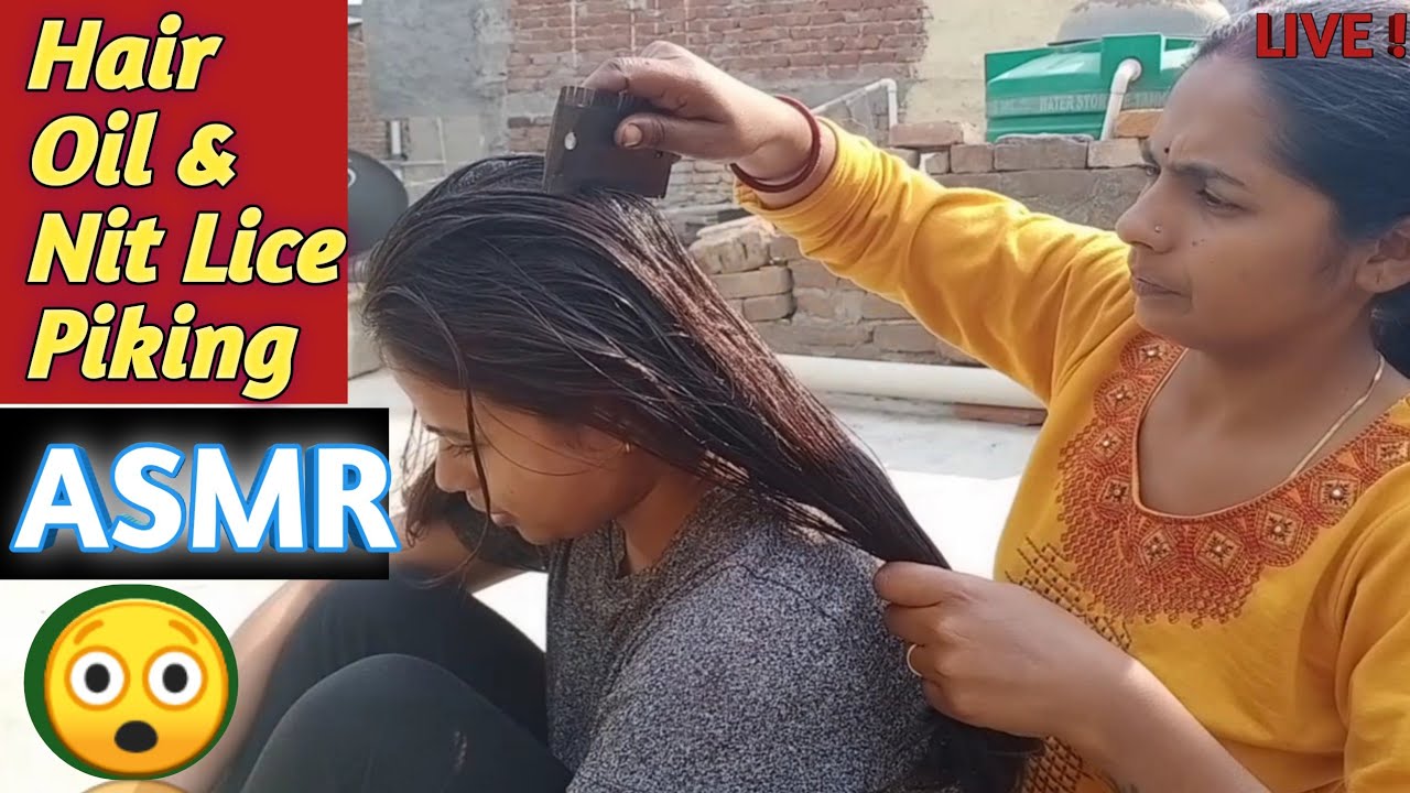 Lice n Nit Picking all age girl women hair caring | Hair oiling | Hair caring | not picking village