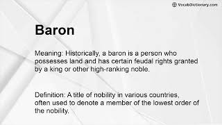 Baron Meaning
