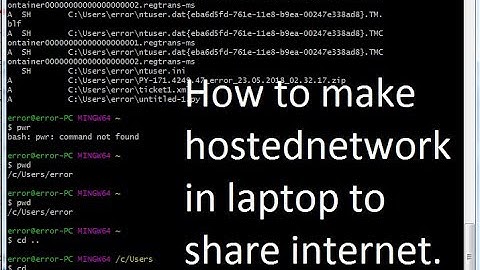 How to make hosted network For Sharing internet.