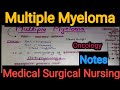 Notes Of Multiple Myeloma in Medical Surgical Nursing in Hindi / Bsc Nursing /Oncology