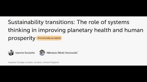 Sustainability transitions: systems thinking for improving planetary health & human prosperity