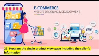23. Program the single product view page including the seller’s information