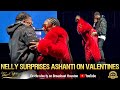 Pregnant ashanti throws it back on her baby daddy nelly on valentines day 2024 during surprise set