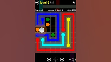 Flow Free Regular Pack 8x8 Level 9 Walkthrough