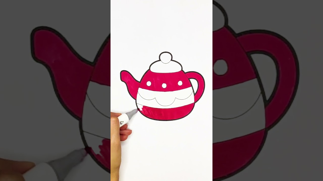 Coloring Teapot #coloring #teapot #drawing #cartoon