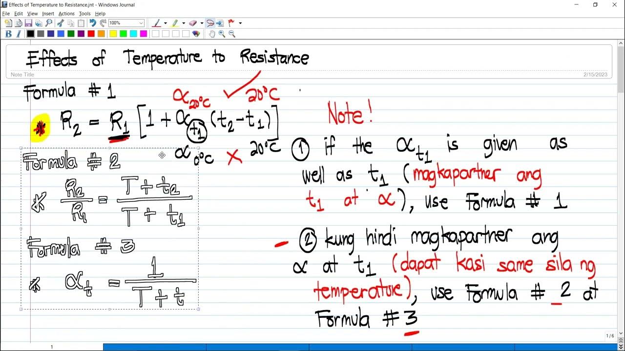 Tips in solving Effects of Temperature to Resistance (TAGALOG) YouTube