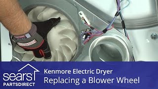 How to Replace a Kenmore Electric Dryer Blower Wheel This video from Sears PartsDirect shows how to replace a broken blower wheel in some Kenmore electric dryers. If air is not moving