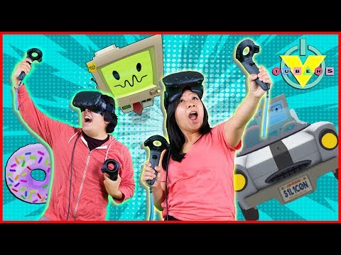 Job Simulator Car Mechanic VR Let's Play VIRTUAL REALITY with Ryan's Mommy Vs. Daddy