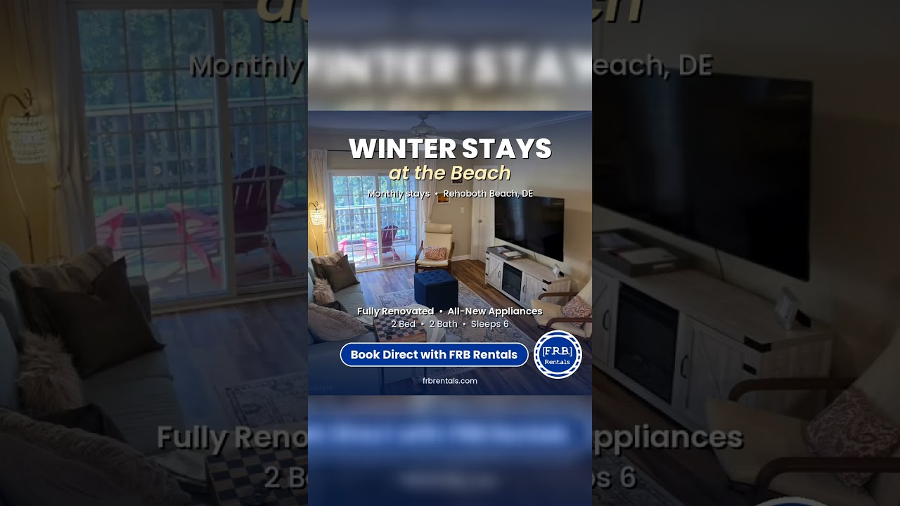 Monthly Winter Rental in Rehoboth Beach, DE: Cascade Coastal Hideaway #Shorts