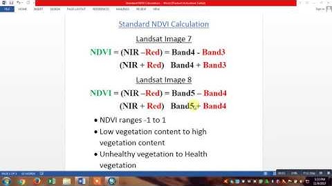 Calculate NDVI  from Landsat Imagery in ArcMap