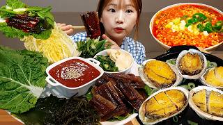 Sub)Real Mukbang- Ramen Picante 🔥 Peixe Seco 🐟 Abulão Cozido a Vapor 🦪 (Gwamegi) ASMR COMIDA COREANA