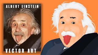 LEARN VECTOR ART | Albert Einstein (SPEED ART)