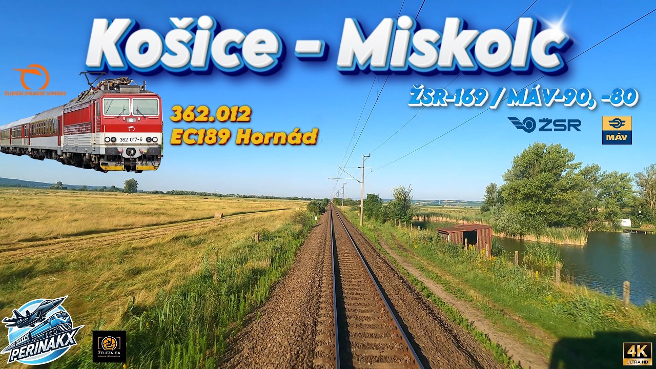4K Cabview ► Košice - Miskolc 🇭🇺 / ŽSR 169 / MÁV90 / EC 189 Hornád / 362.012 ► Jazda vlaku EuroCity