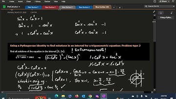 5.5.l Using a Pythagorean identity to find solutions in an interval for a trig eq: Problem type 2