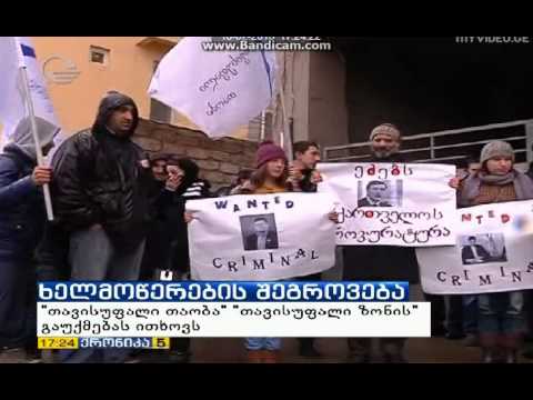 \"თავისუფალმა თაობამ\" \"თავისუფალი ზონის\" ოფისთან აქცია გამართა