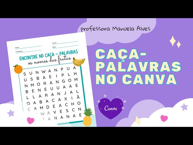 Como Criar um Caça-palavras Utilizando o Canva