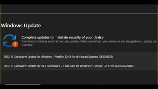 Fix Windows 11 Update Error Your Device Is Missing Important Security Updates