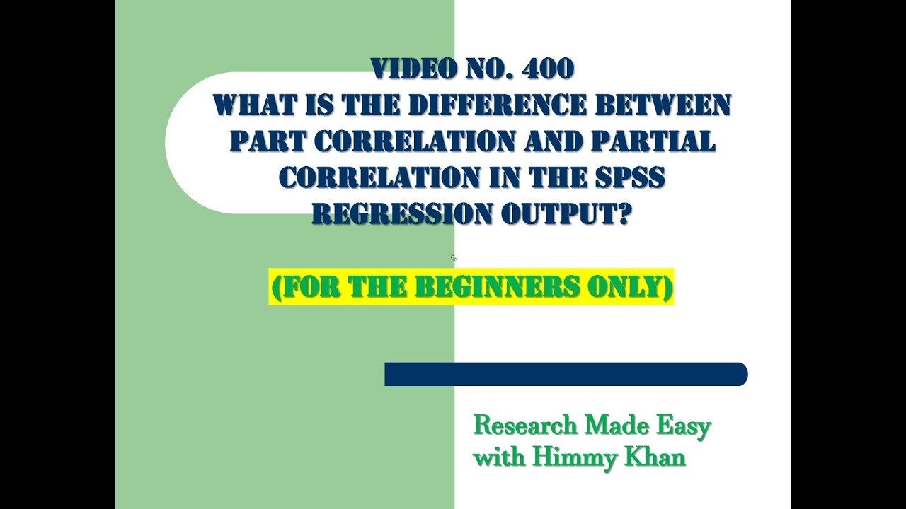 400: Are the Part ad Partial Correlation Coefficients the same? - YouTube