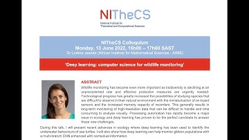 2022-06-13 NITheCS Colloquium: Dr Lorène Jeantet, Deep learning: computer science ...