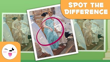 Spot the Different Painting - Sorolla - Visual Attention for Kids