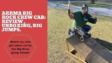 ARRMA BIG ROCK CREW CAB Review, Unboxing, & Big Jumps. Watch my wife get hit by car!