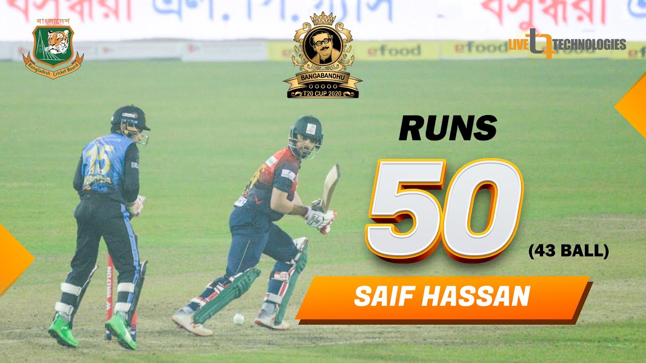 Saif Hassan's 50 against Dhaka | Fortune Barishal vs Beximco Dhaka | Match 20