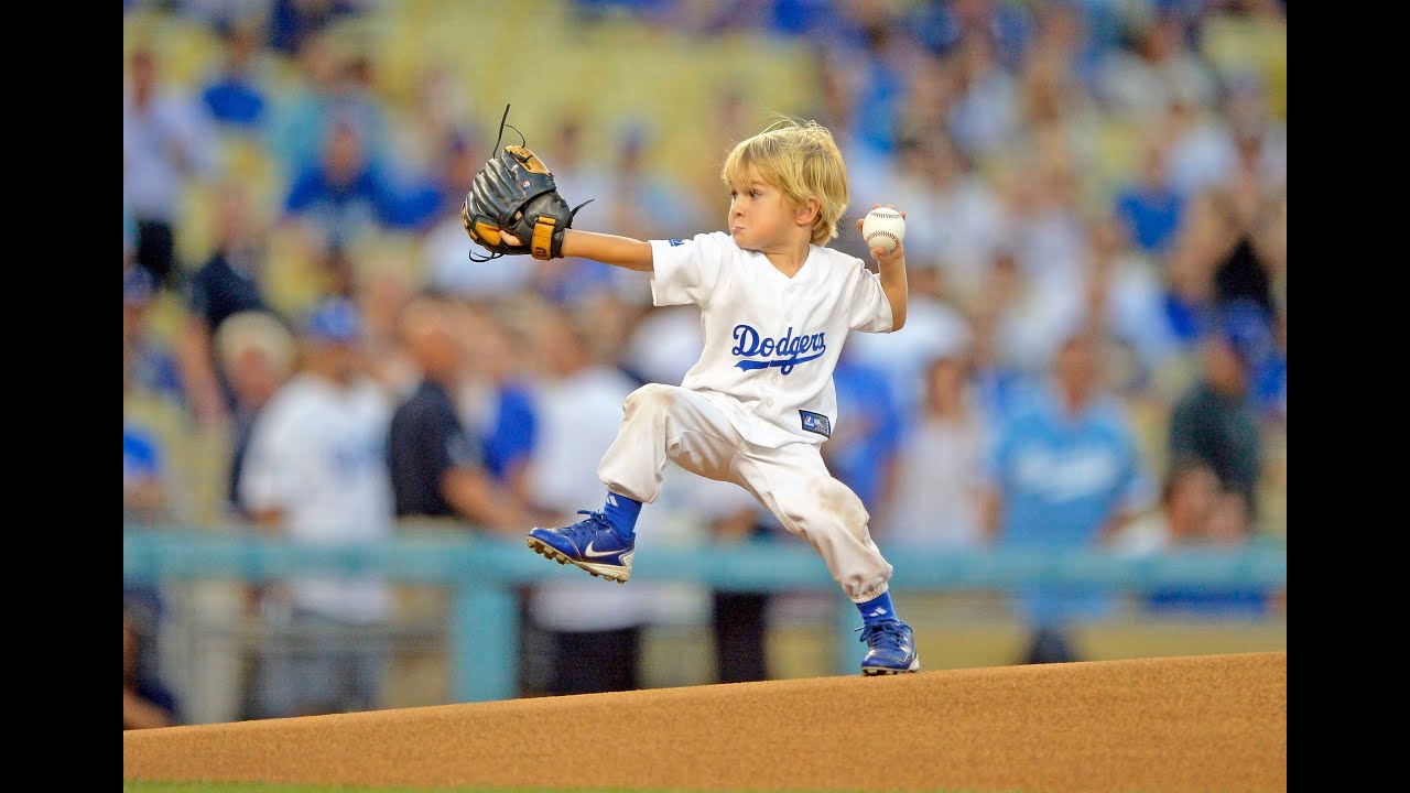 Preschooler throws first pitch at MLB game - Baseball Kid Christian Haupt  www.cathy-byrd.com 