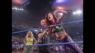 Torrie Wilson W Stacy Keibler Vs Trish Stratus W Lita Arm Wrestling Match Smackdown 7192001