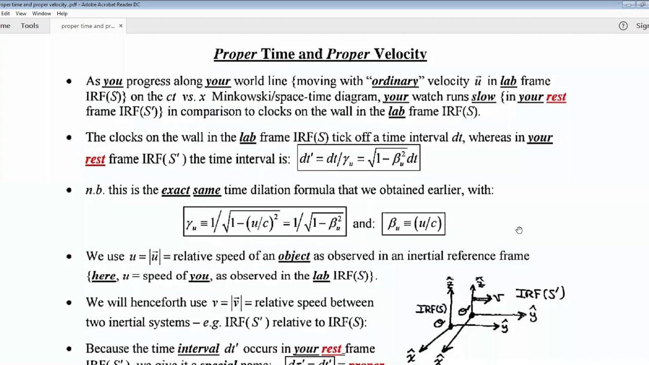 Proper Time & Proper Velocity Lorentz invariant terms BSPHYSICS