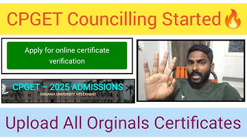 CPGET Certificate Verification Started🔥ఎలా Certificates Upload చేయాలి ? Fee ఎంత ? Watch Full Video