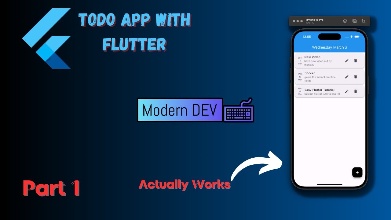 Part 1: Lets Build a ToDo app with Flutter (EASY) - YouTube