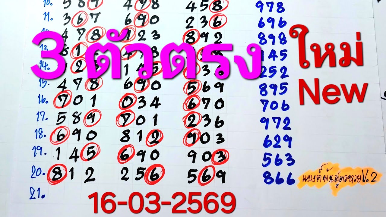 3ตัวตรง27ชุดตรง+ชุดเก่า งวด16/03/69