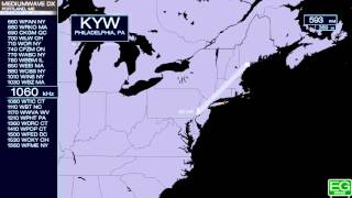 Mediumwave (AM Band) DXing in Portland, ME (2015)
These are nighttime AM catches recorded October 24, 2015 from Freeport, Maine (north of Portland). They are posted here for nonprofit educational purposes only.
Stations included: WFAN, WRKO, CKGM, WLW, WOR, CFZM, WABC, WBBM, WEEI, WCBS, WINS, WBZ, KYW, WTIC, WBT, WWVA, WPHT, WDRC, WPOP, WFED, WCKY, WFME
Map tiles by Stamen Design, under CC BY 3.0. Map data by OpenStreetMap, under CC BY SA.
http://www.stamen.com/
http://www.openstreetmap.org/
Opening music is Autmn Breeze (CC BY 4.0) by TeknoAXE. http://www.teknoaxe.com/
For more information on AM DXing, visit my website. http://www.egrabow.com/dx/ Mediumwave (AM Band) DXing in Portland, ME (2015)