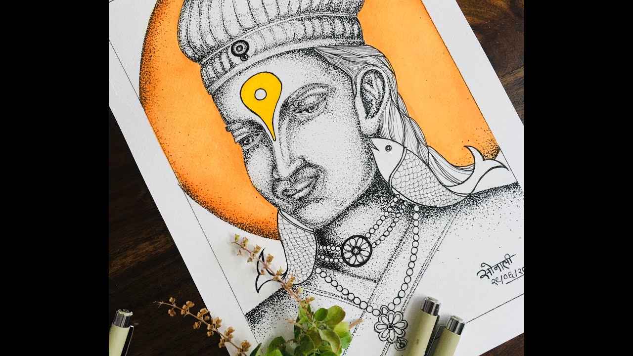 Vithhal | Mauli | How to Sketch Lord Vithhala | PenArt | Water ...